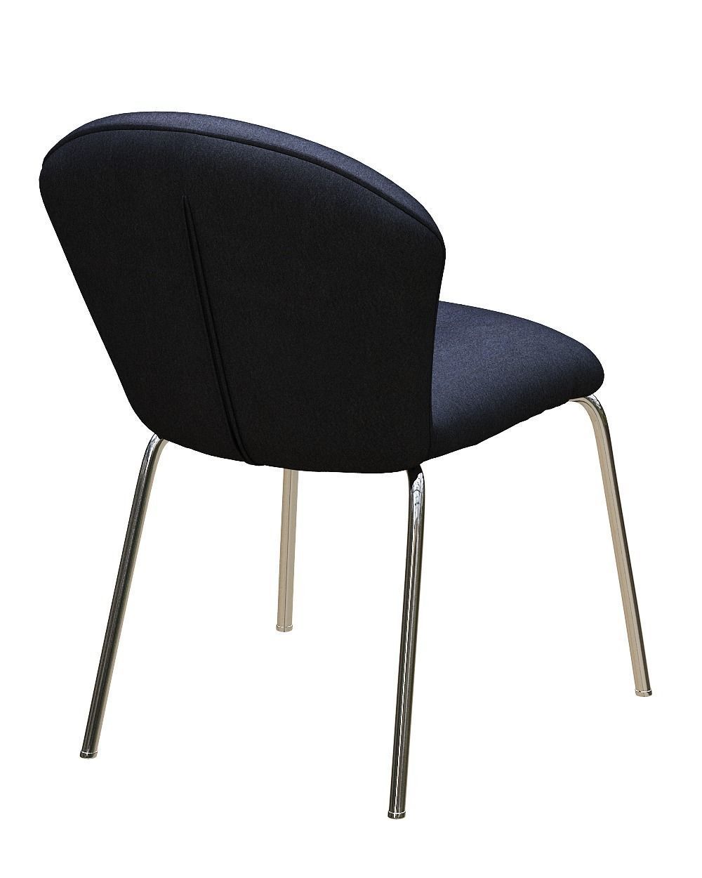 Dining chair leather and metal Low-poly 3D model_5