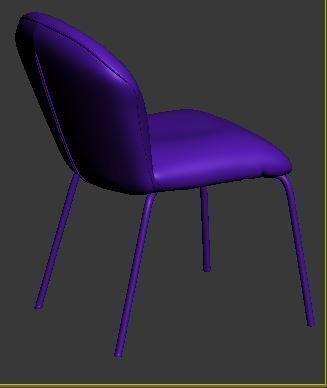Dining chair leather and metal Low-poly 3D model_10