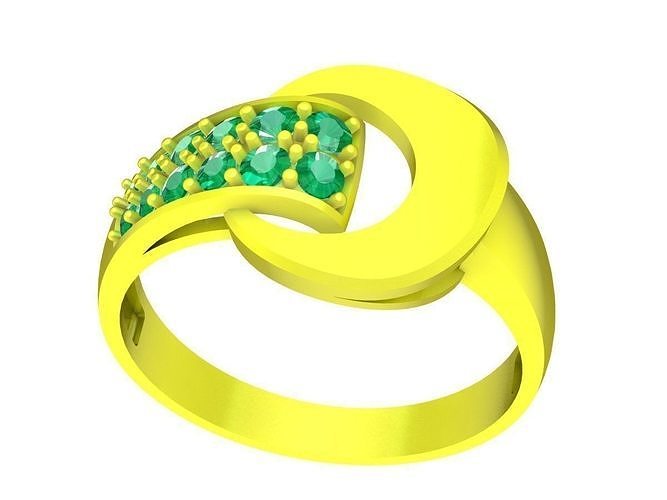korean diamond women ring 4406 3D print model