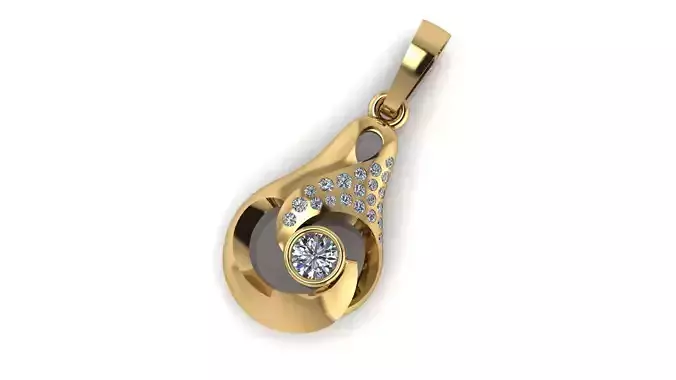 Pendant diamond gold