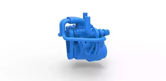 Twin turbo supercharged V8 Engine Scale 1 to 25 3D print model