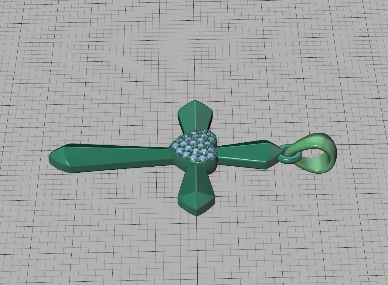 30mm Heart Cross Own Design 3dprint necklace  3D print model_35