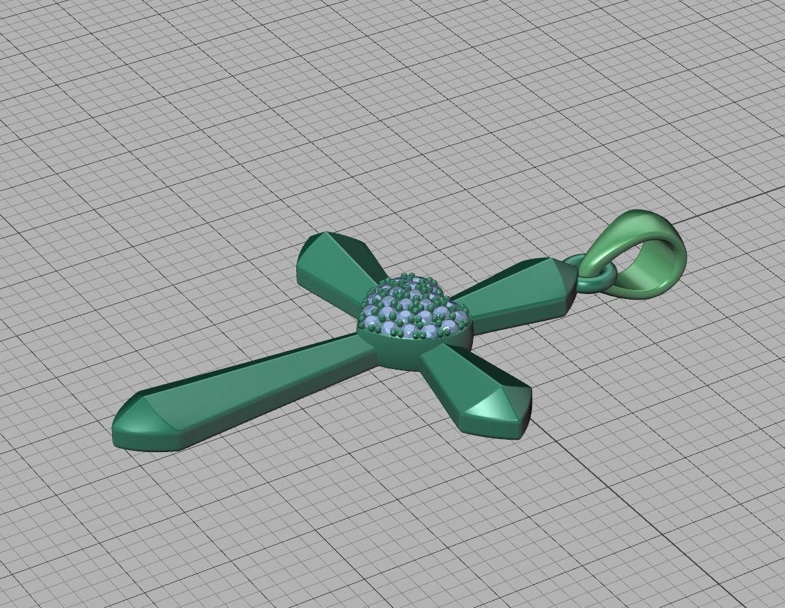 30mm Heart Cross Own Design 3dprint necklace  3D print model_34