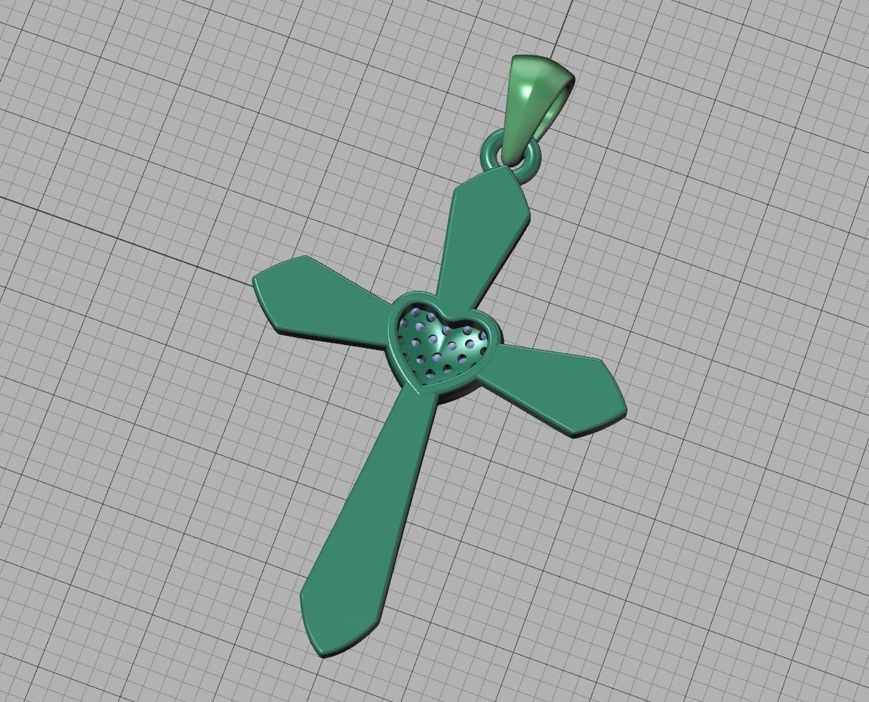 30mm Heart Cross Own Design 3dprint necklace  3D print model_32