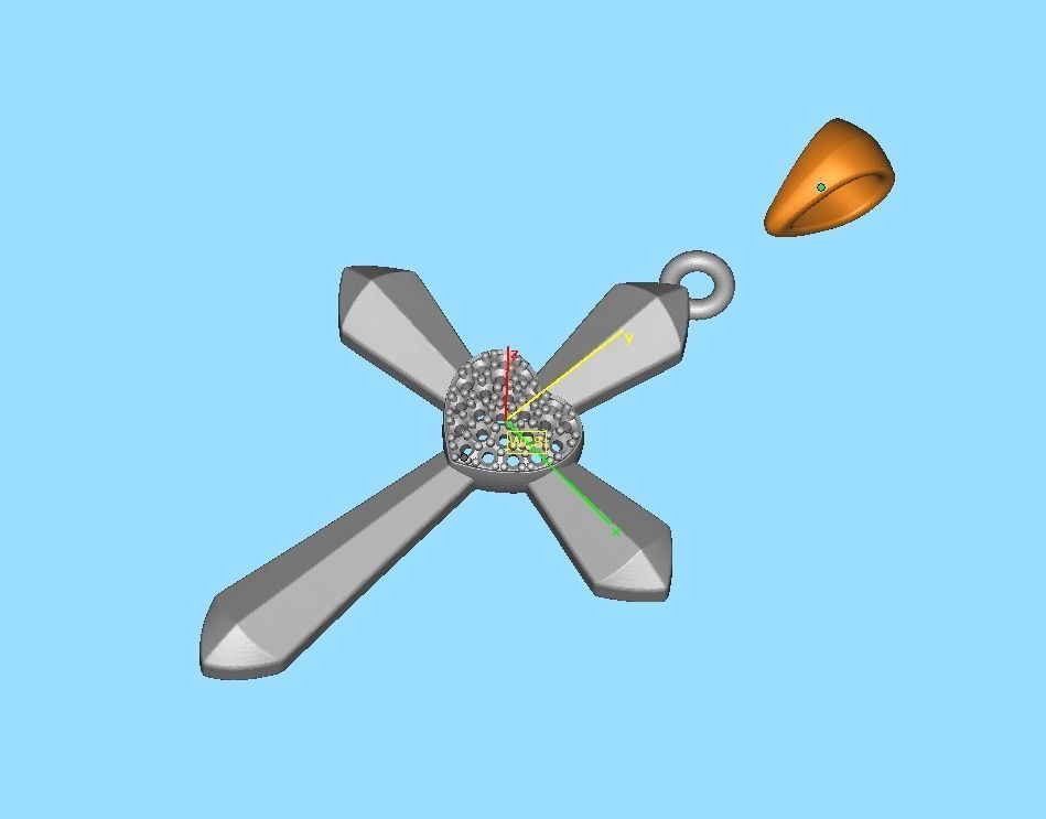 30mm Heart Cross Own Design 3dprint necklace  3D print model_16