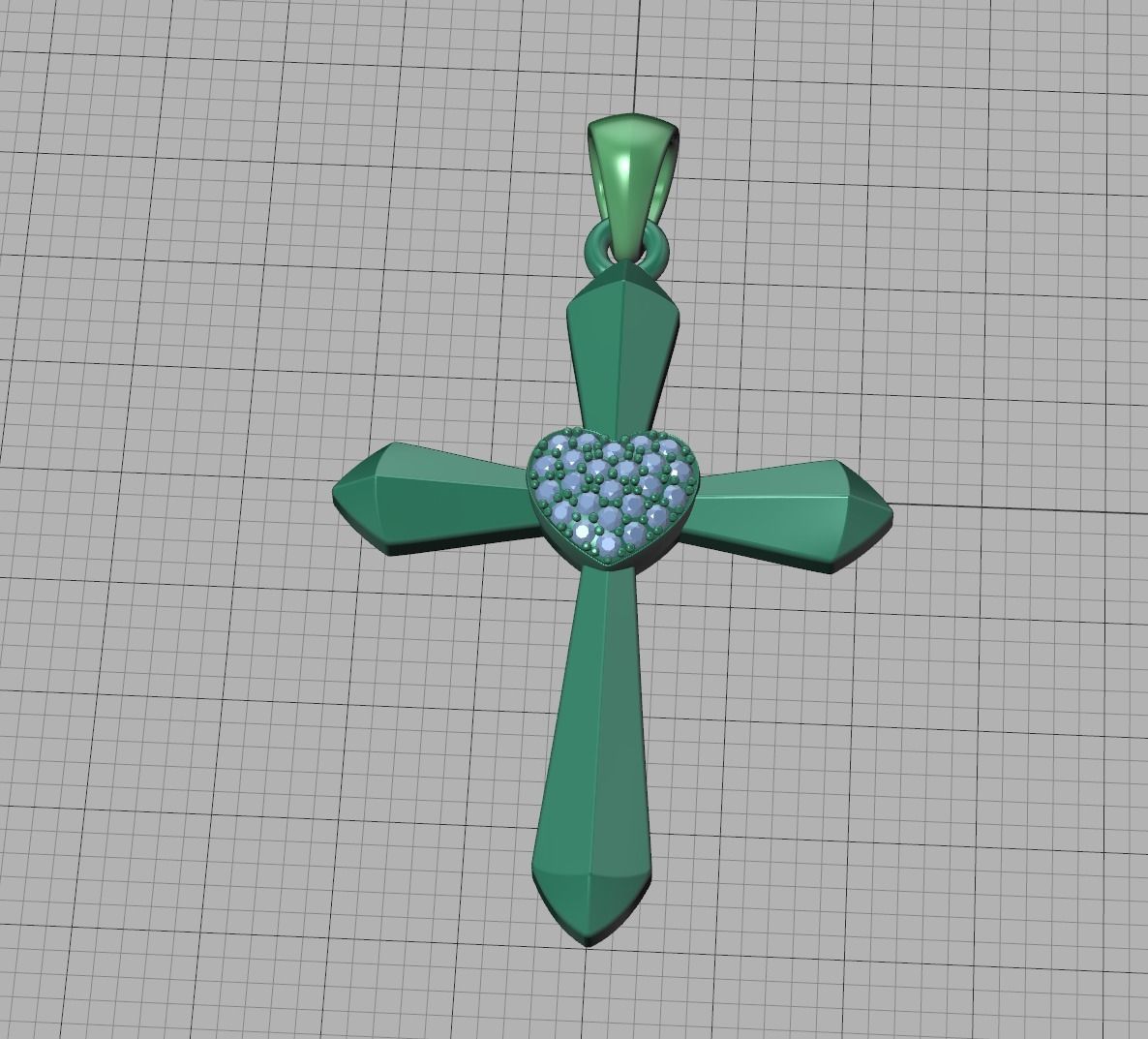30mm Heart Cross Own Design 3dprint necklace  3D print model_36
