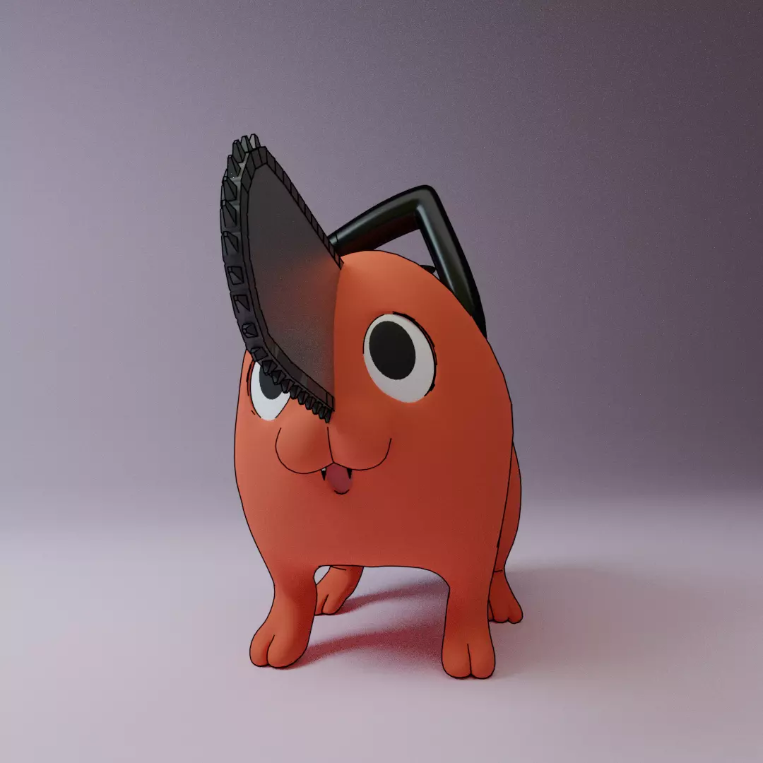 Pochita from Chainsaw Man Animated and Rigged 3D model_0
