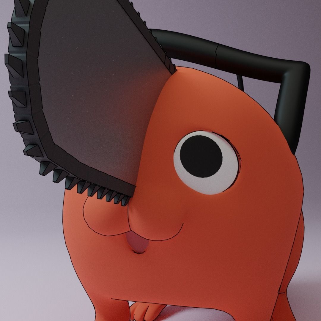 Pochita from Chainsaw Man Animated and Rigged 3D model_5
