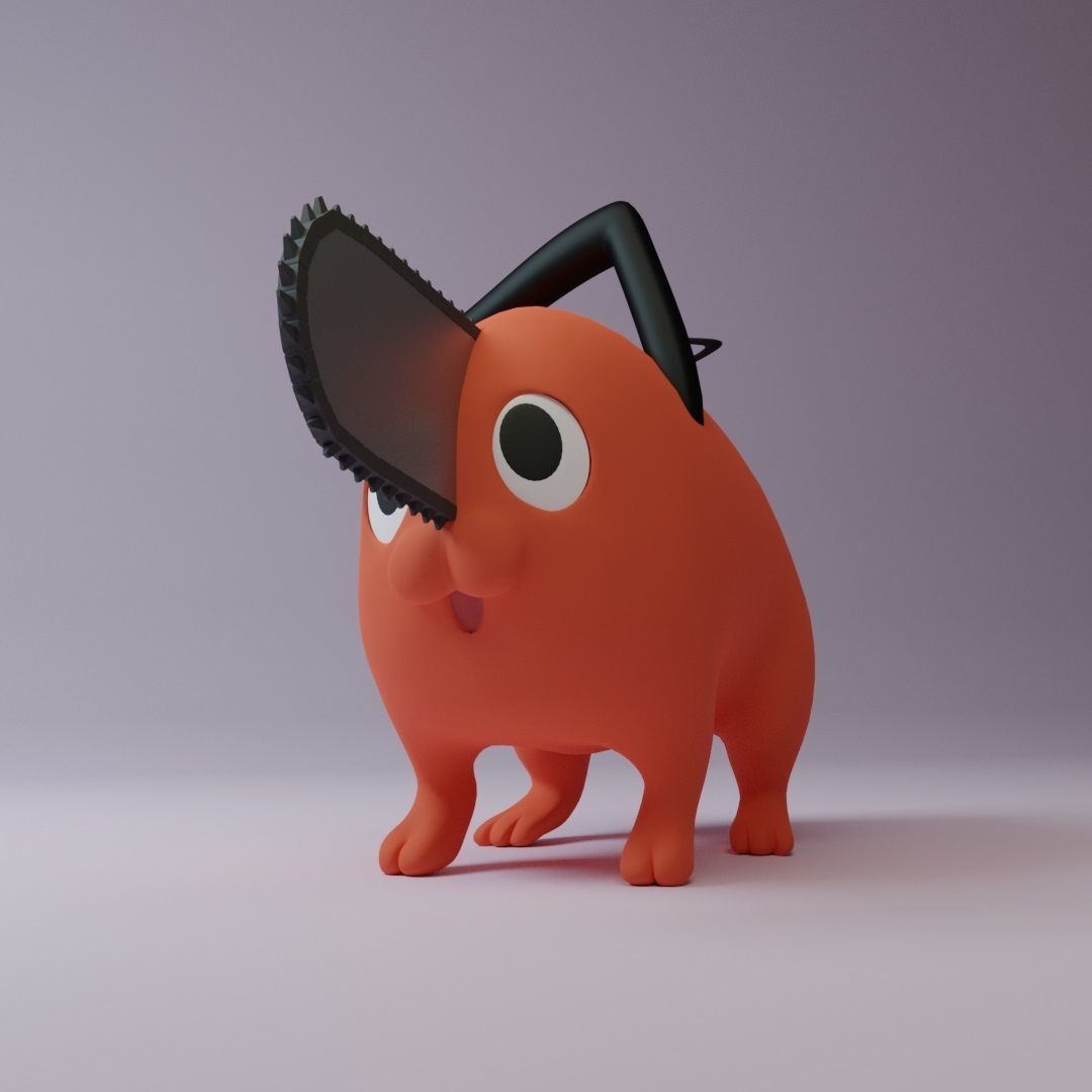 Pochita from Chainsaw Man Animated and Rigged 3D model_2