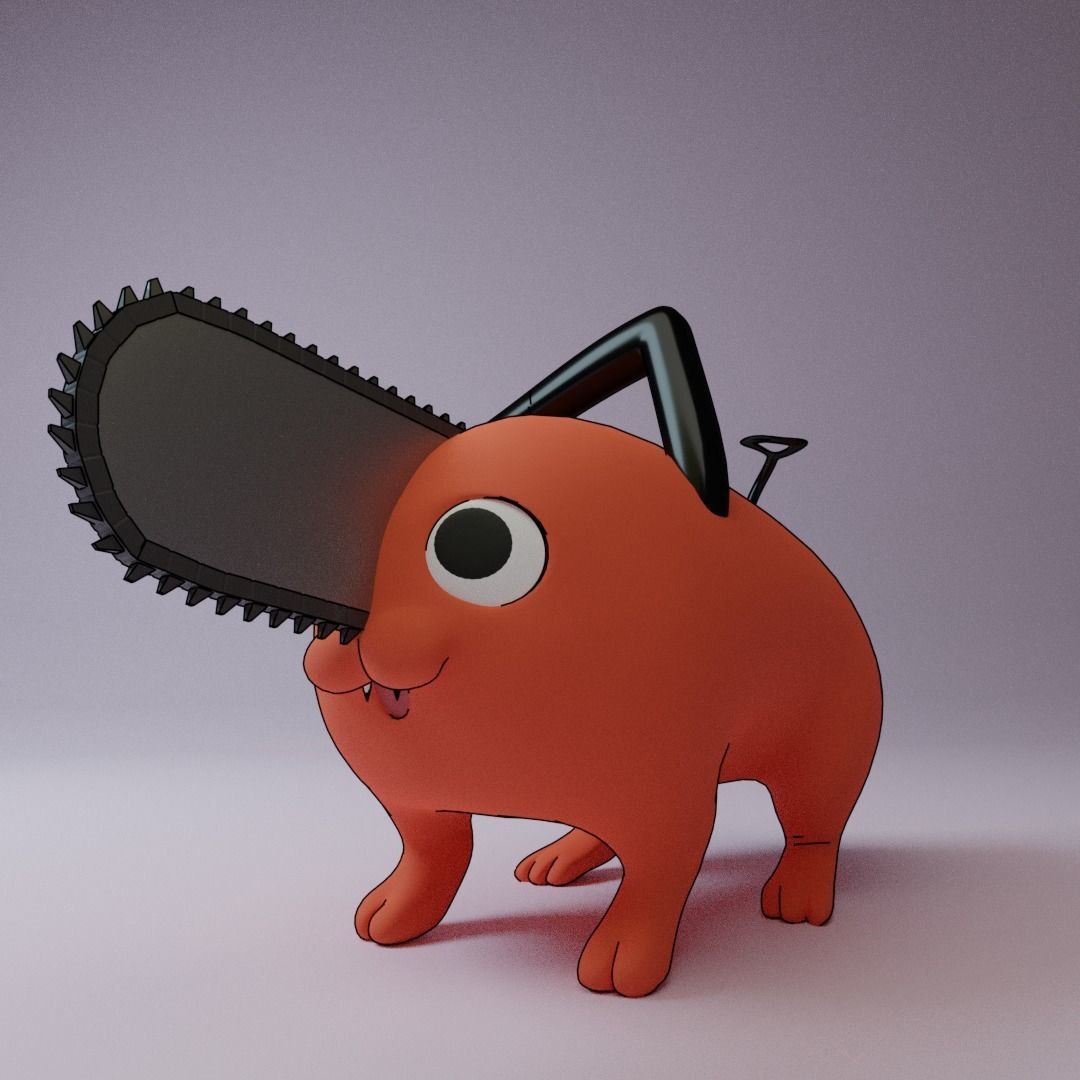 Pochita from Chainsaw Man Animated and Rigged 3D model_3
