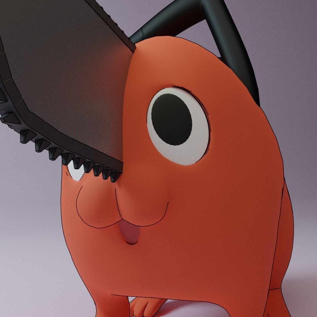 Pochita from Chainsaw Man Animated and Rigged 3D model_4