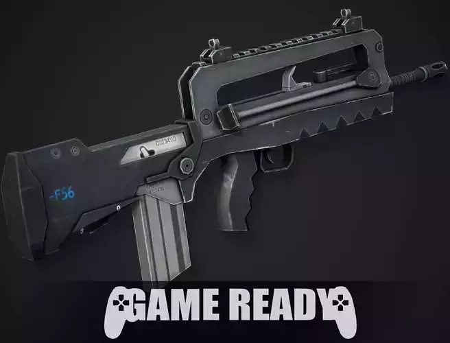 Famas F-1 Assault Rifle - Low Poly Game Ready Low-poly 3D model