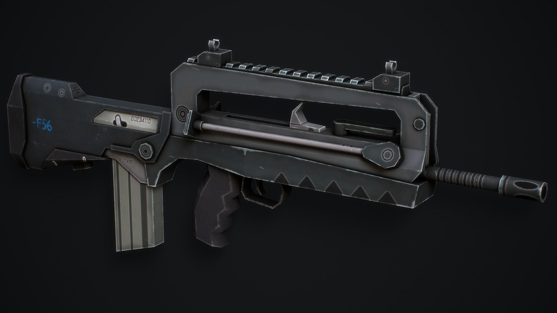 3D model Famas F-1 Assault Rifle - Low Poly Game Ready VR / AR / low ...