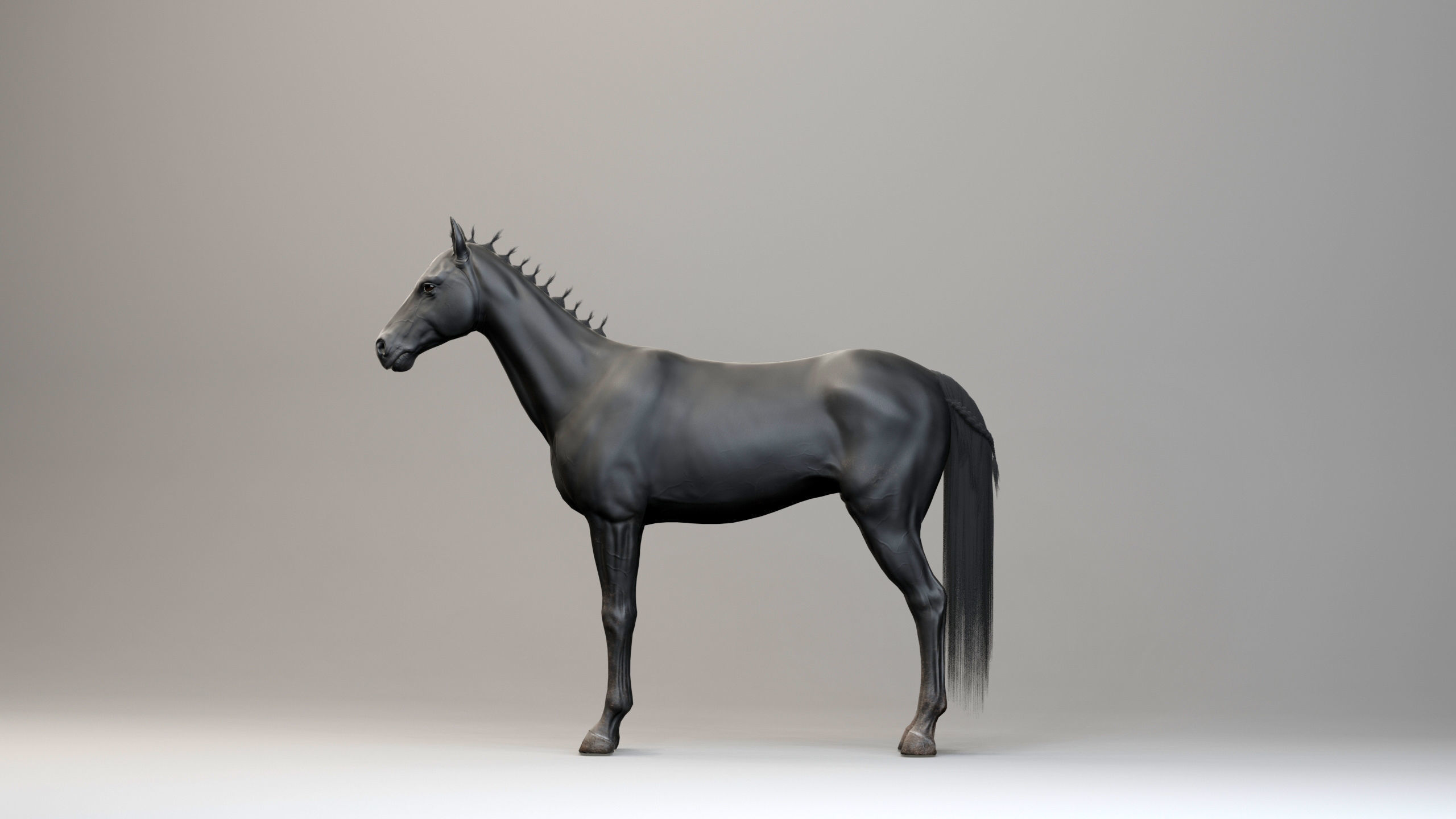 Classic Horse - Medieval Type Low-poly 3D model_10