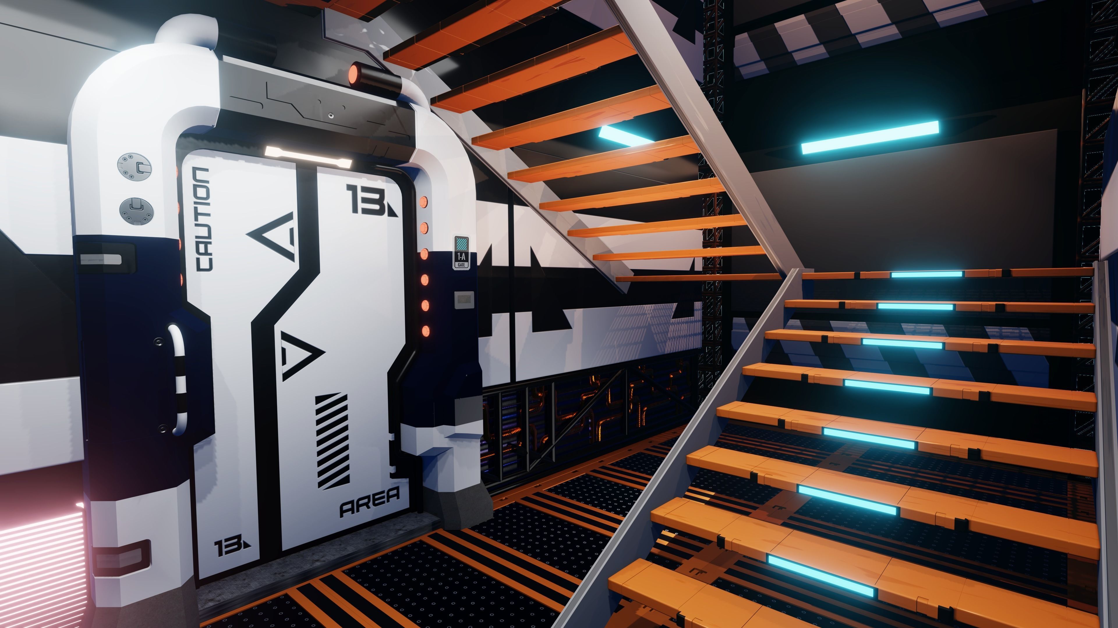 Sci-Fi Corridor pack1 3D Low-poly 3D model_7