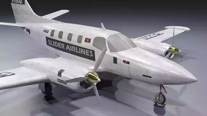 Aircraft police plane Low-poly 3D model