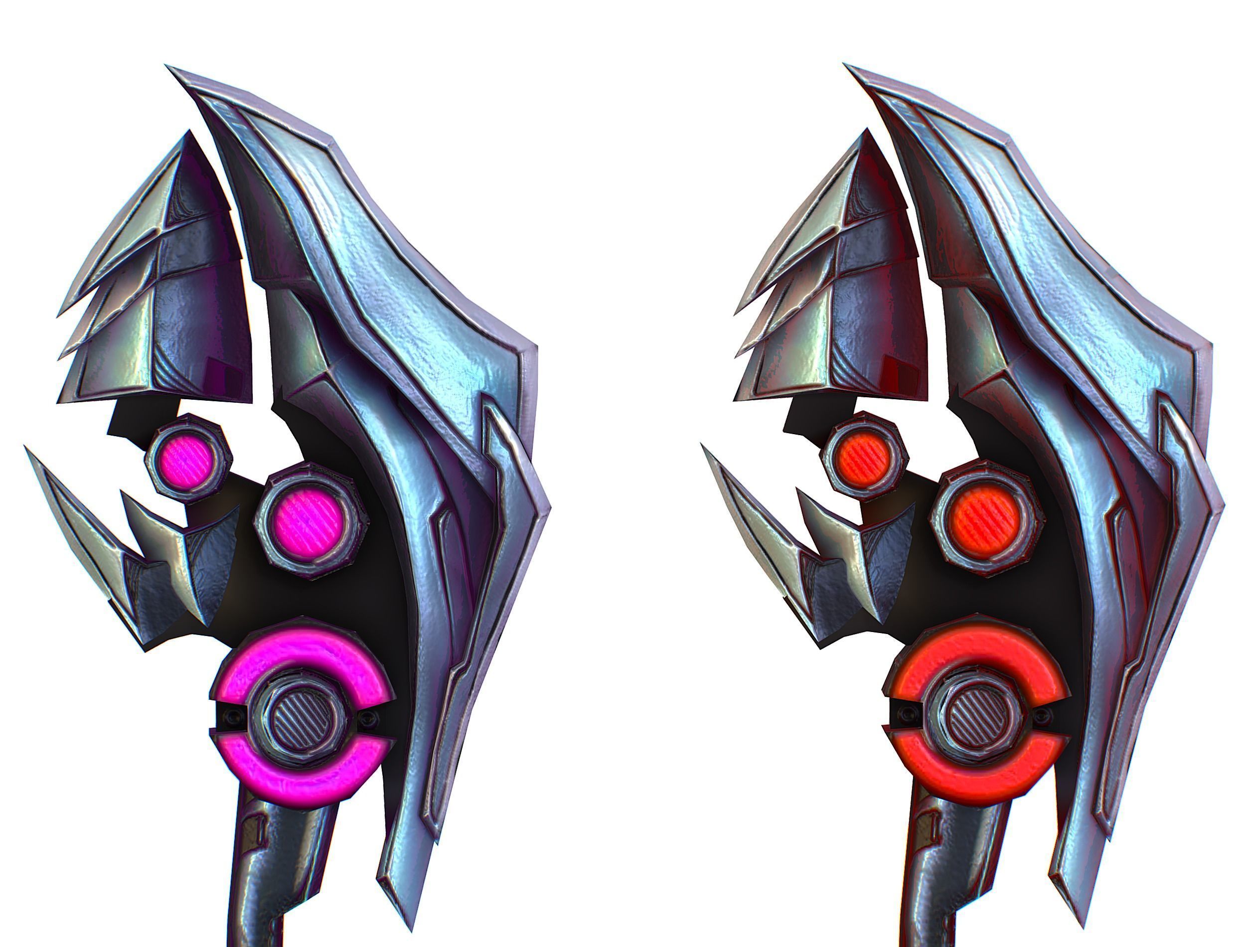 One-handed axe set3 Low-poly 3D model_14