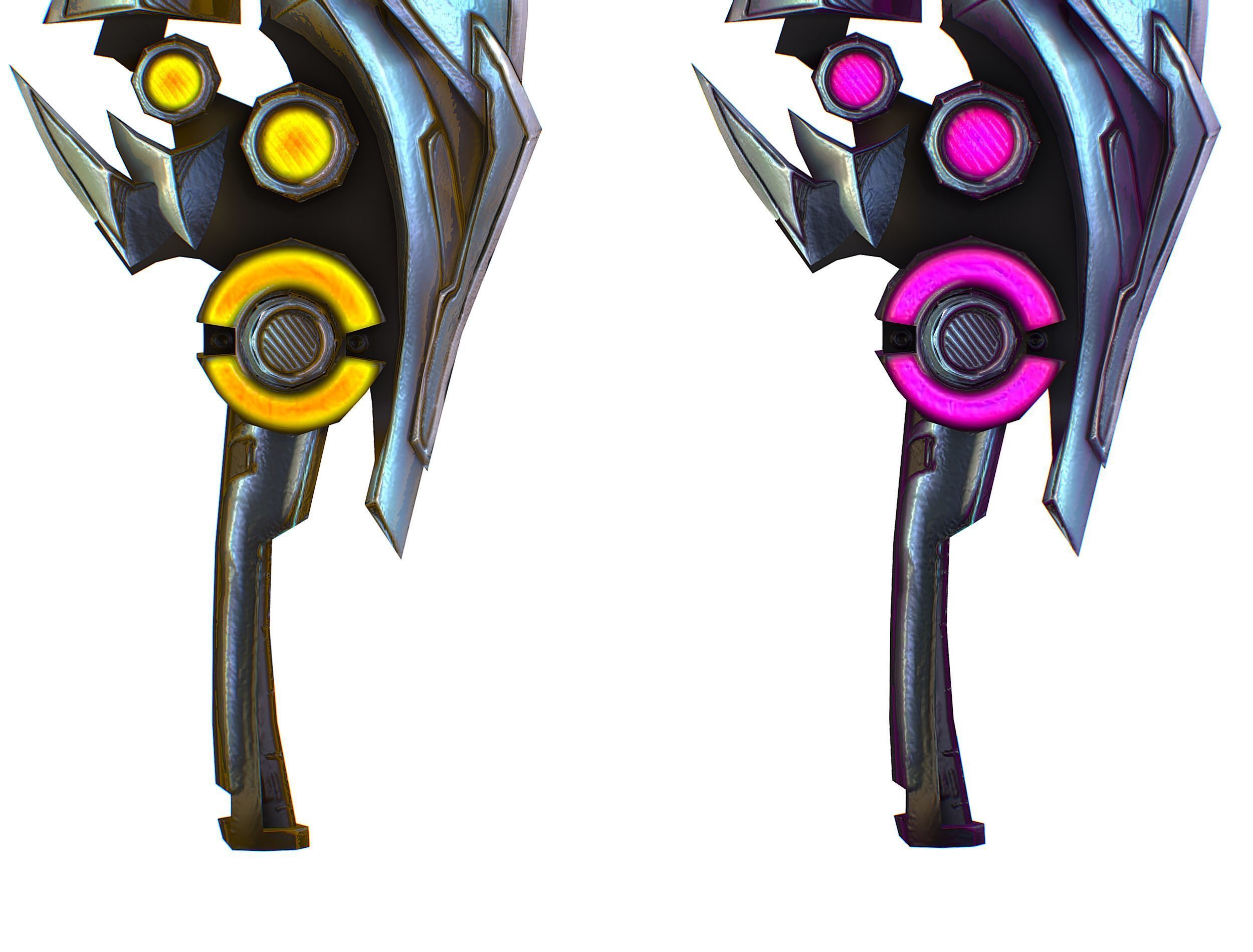 One-handed axe set3 Low-poly 3D model_13