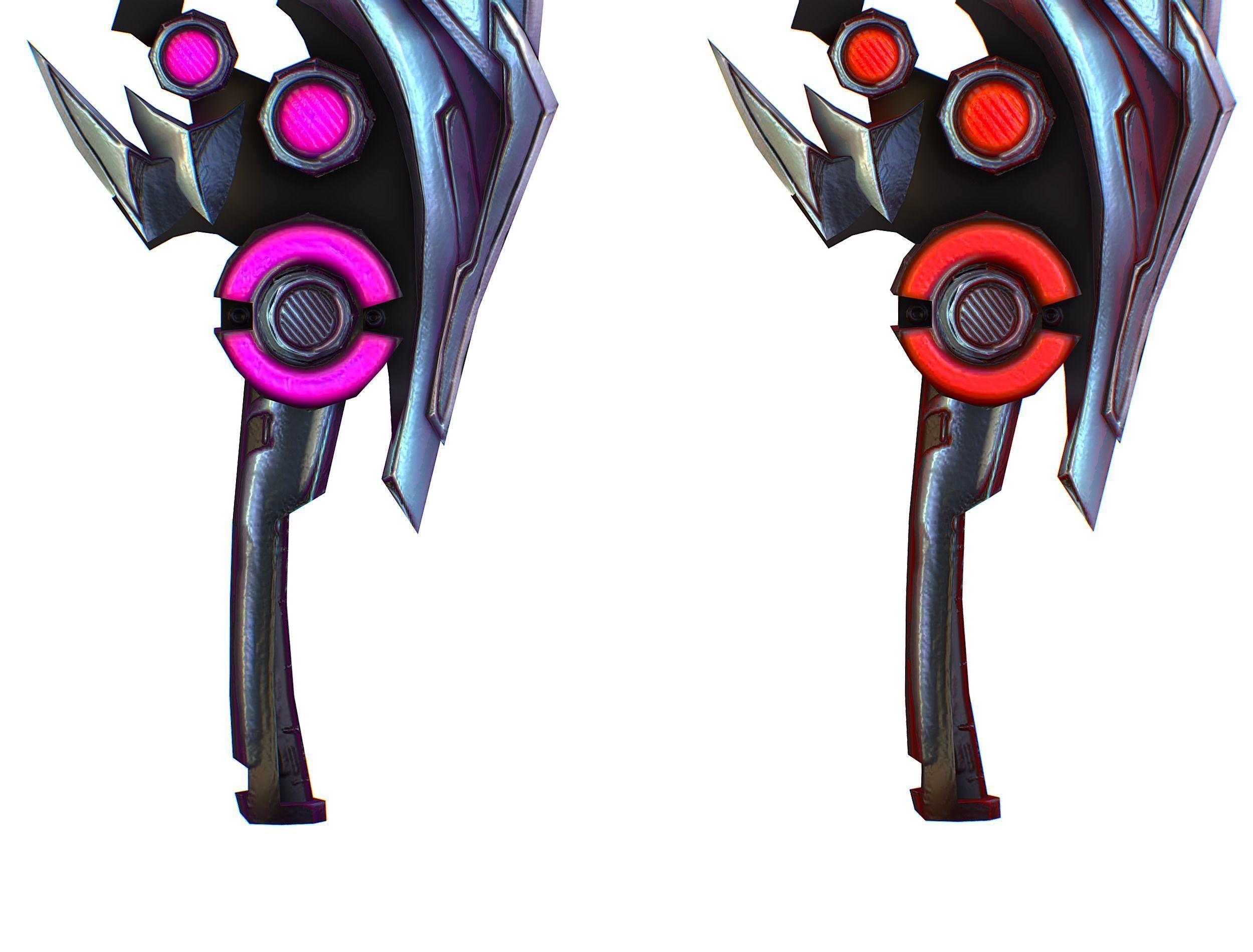 One-handed axe set3 Low-poly 3D model_15