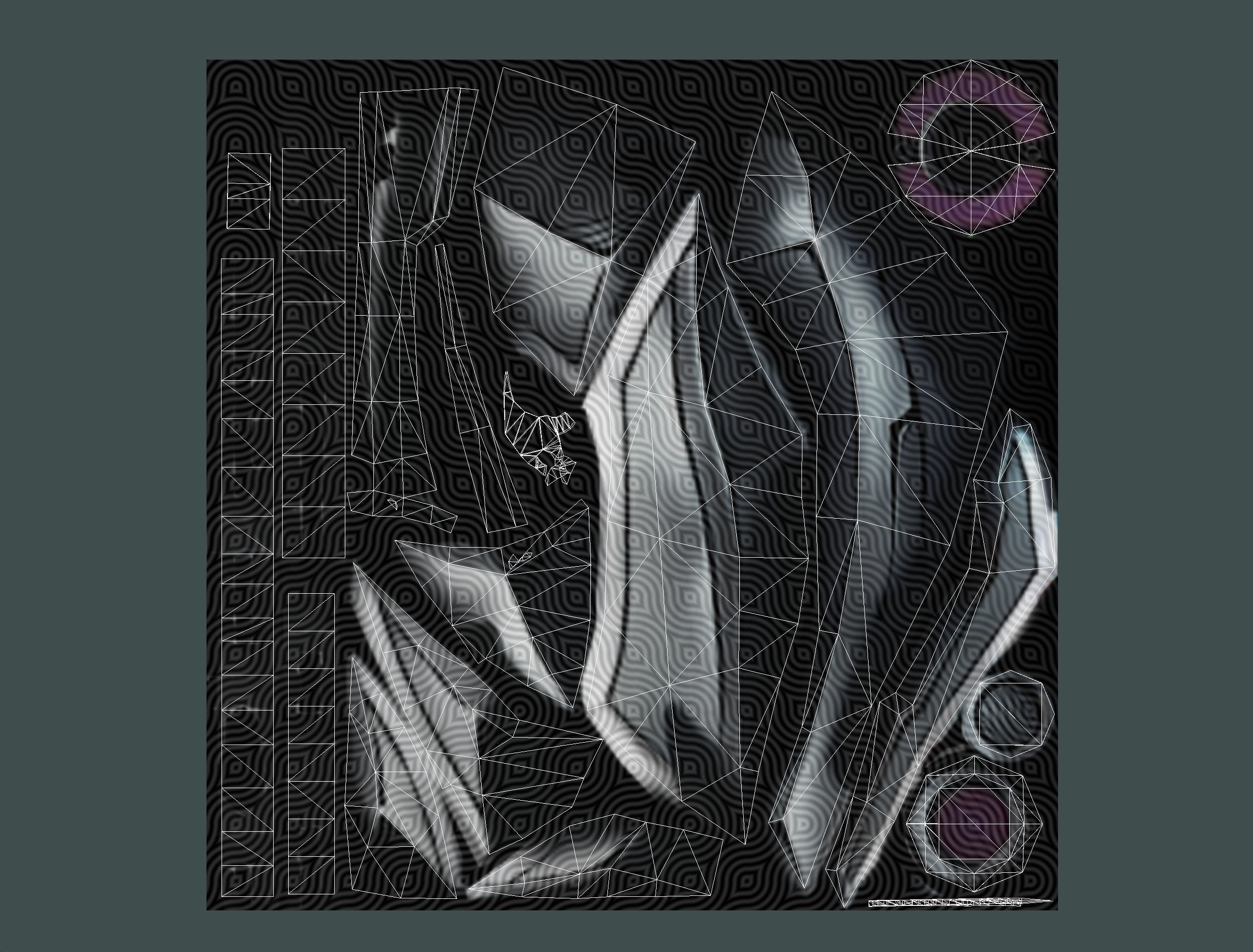 One-handed axe set3 Low-poly 3D model_24