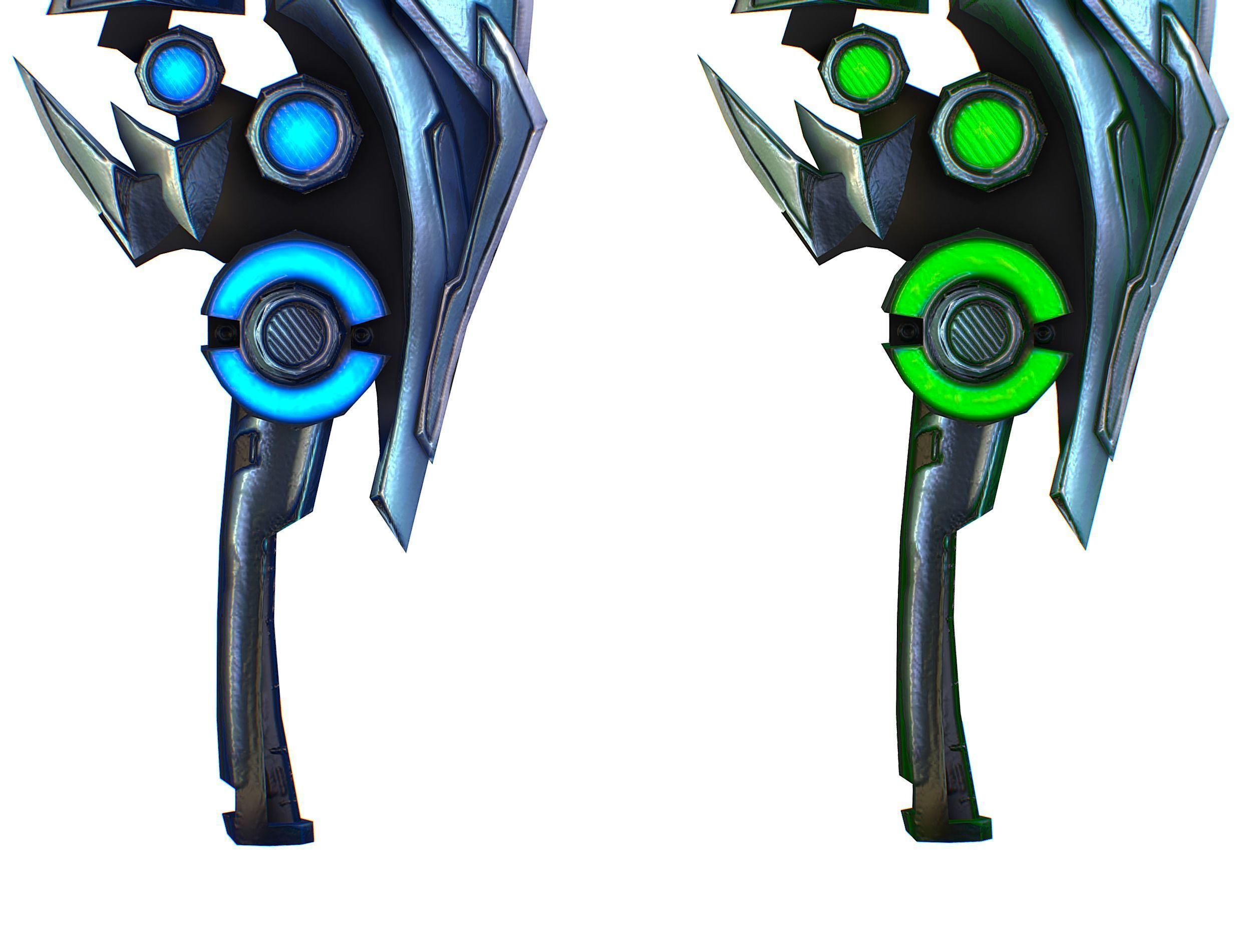 One-handed axe set3 Low-poly 3D model_11