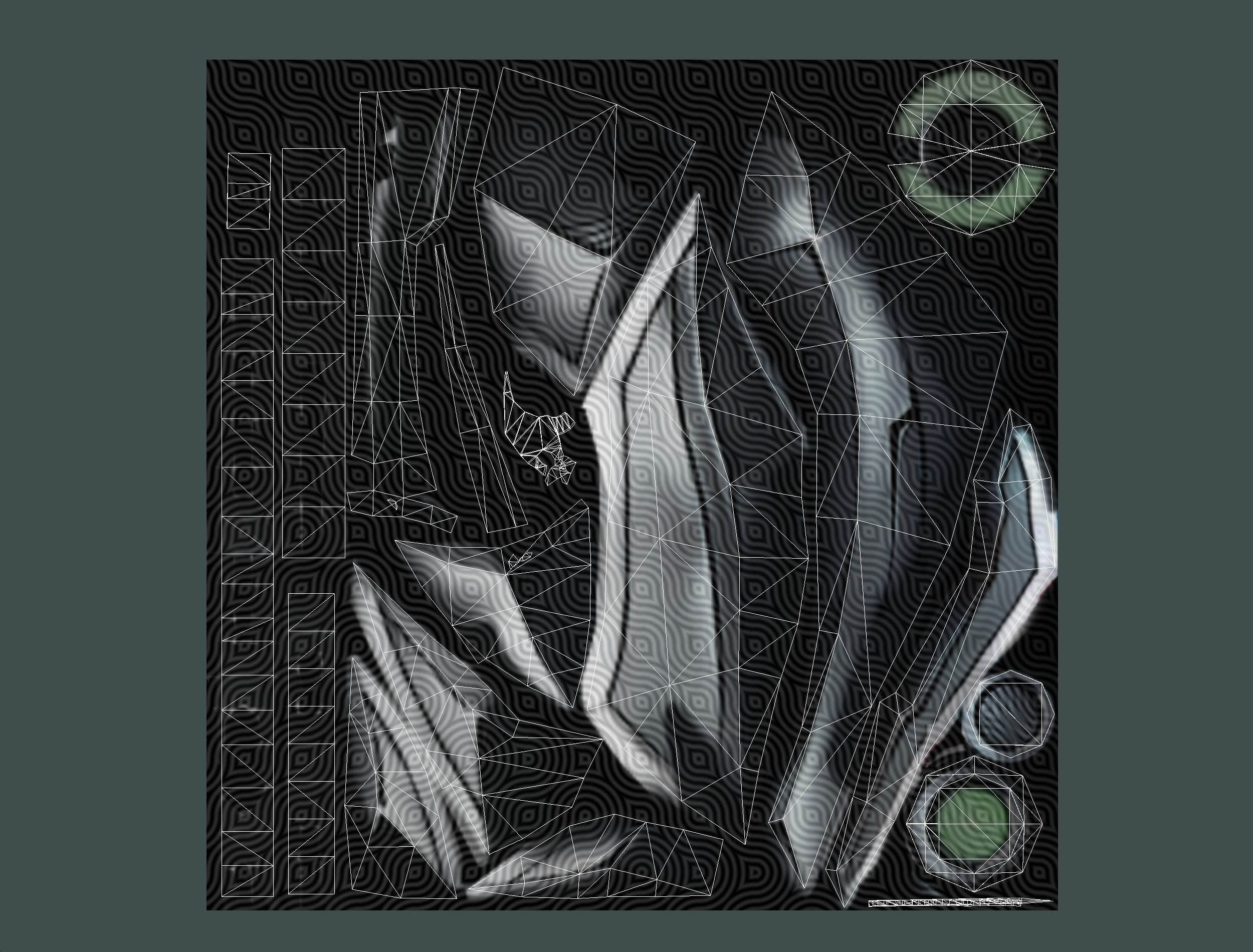 One-handed axe set3 Low-poly 3D model_22