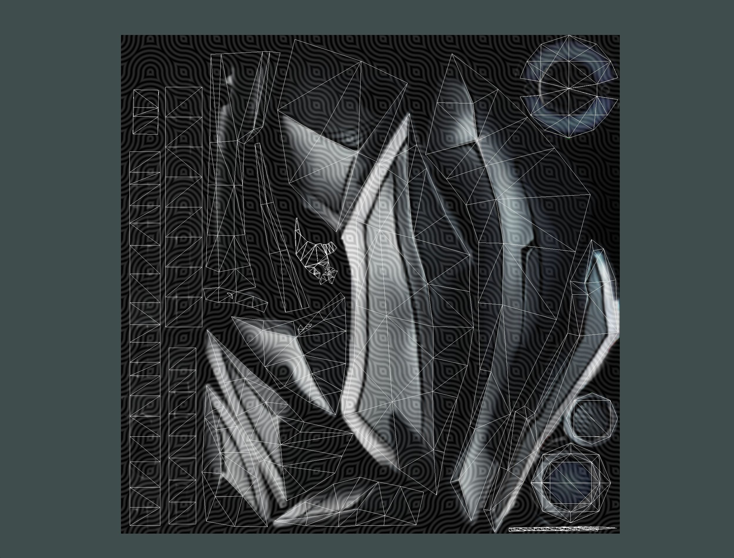 One-handed axe set3 Low-poly 3D model_26