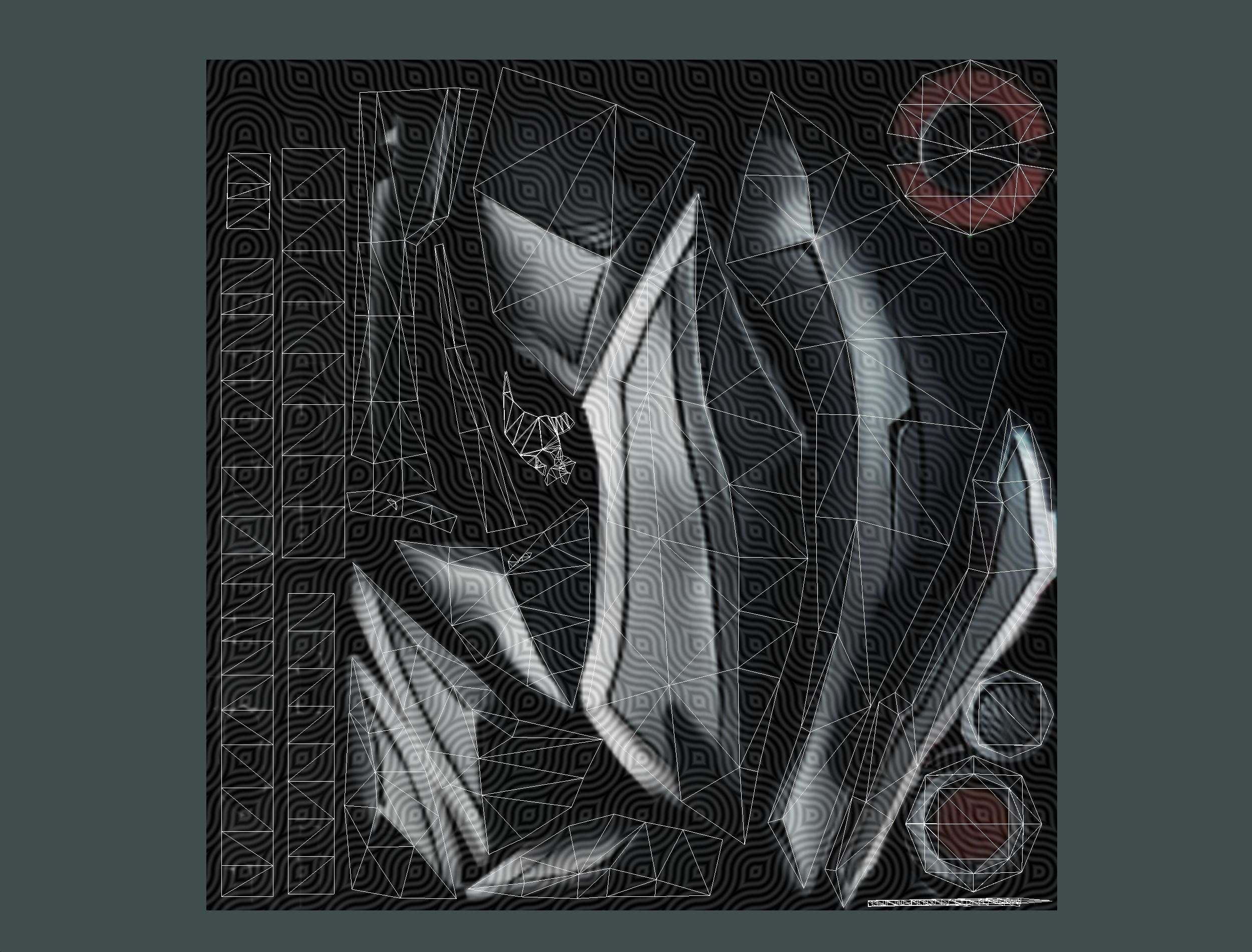 One-handed axe set3 Low-poly 3D model_25