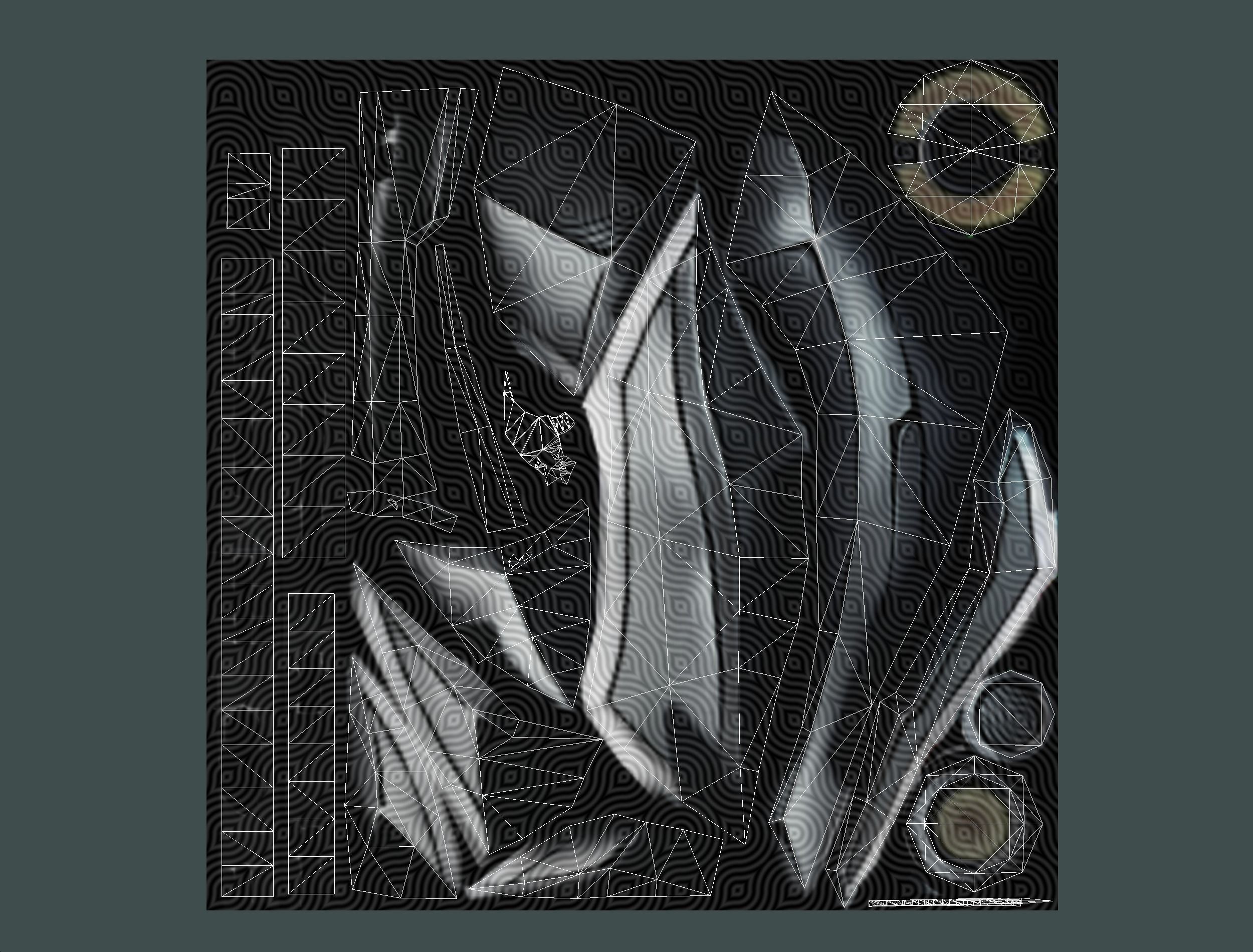 One-handed axe set3 Low-poly 3D model_23