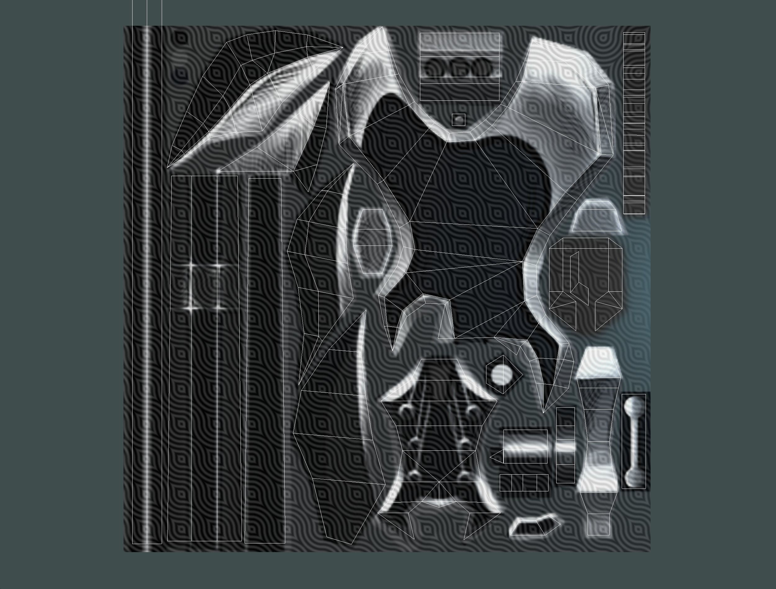 a set of cutting weapons Low-poly 3D model_23