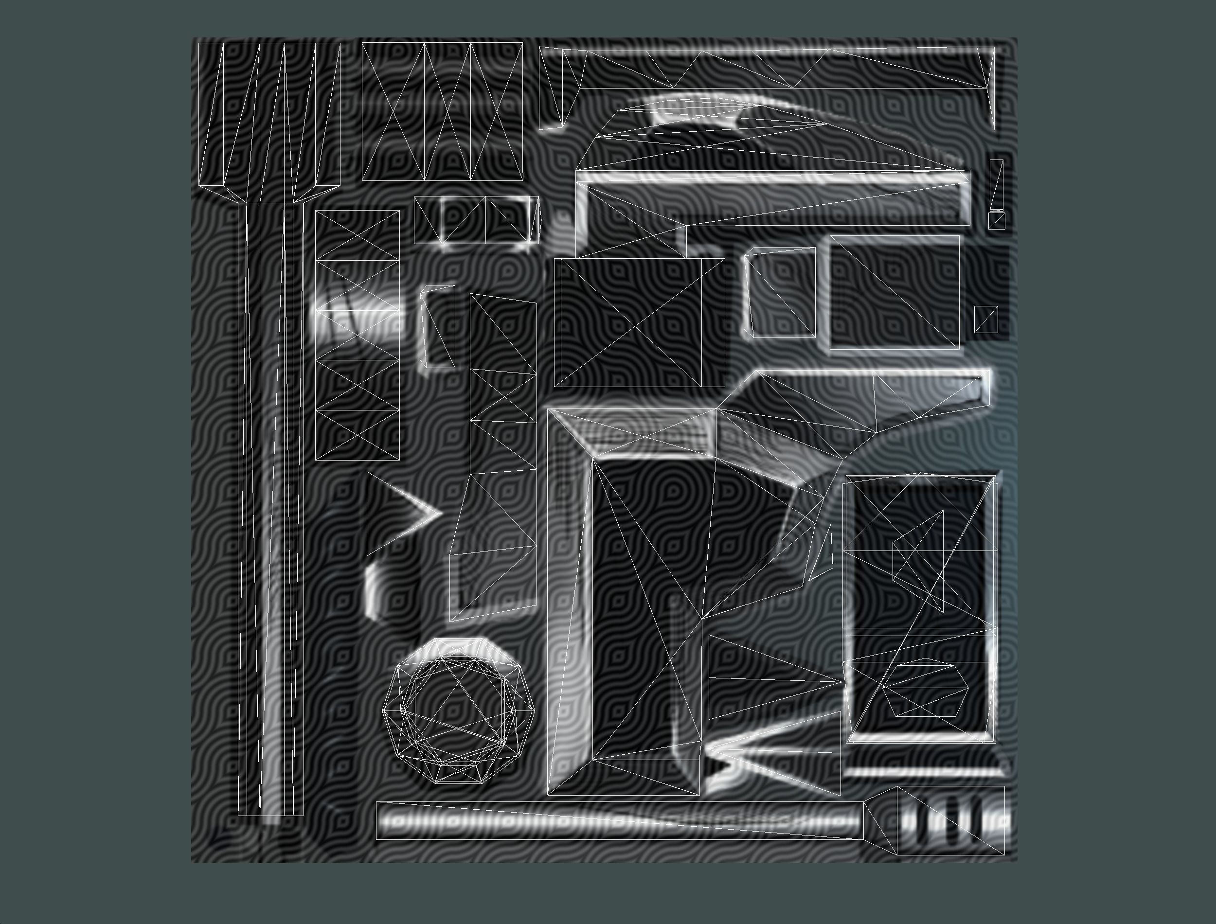 a set of cutting weapons Low-poly 3D model_23