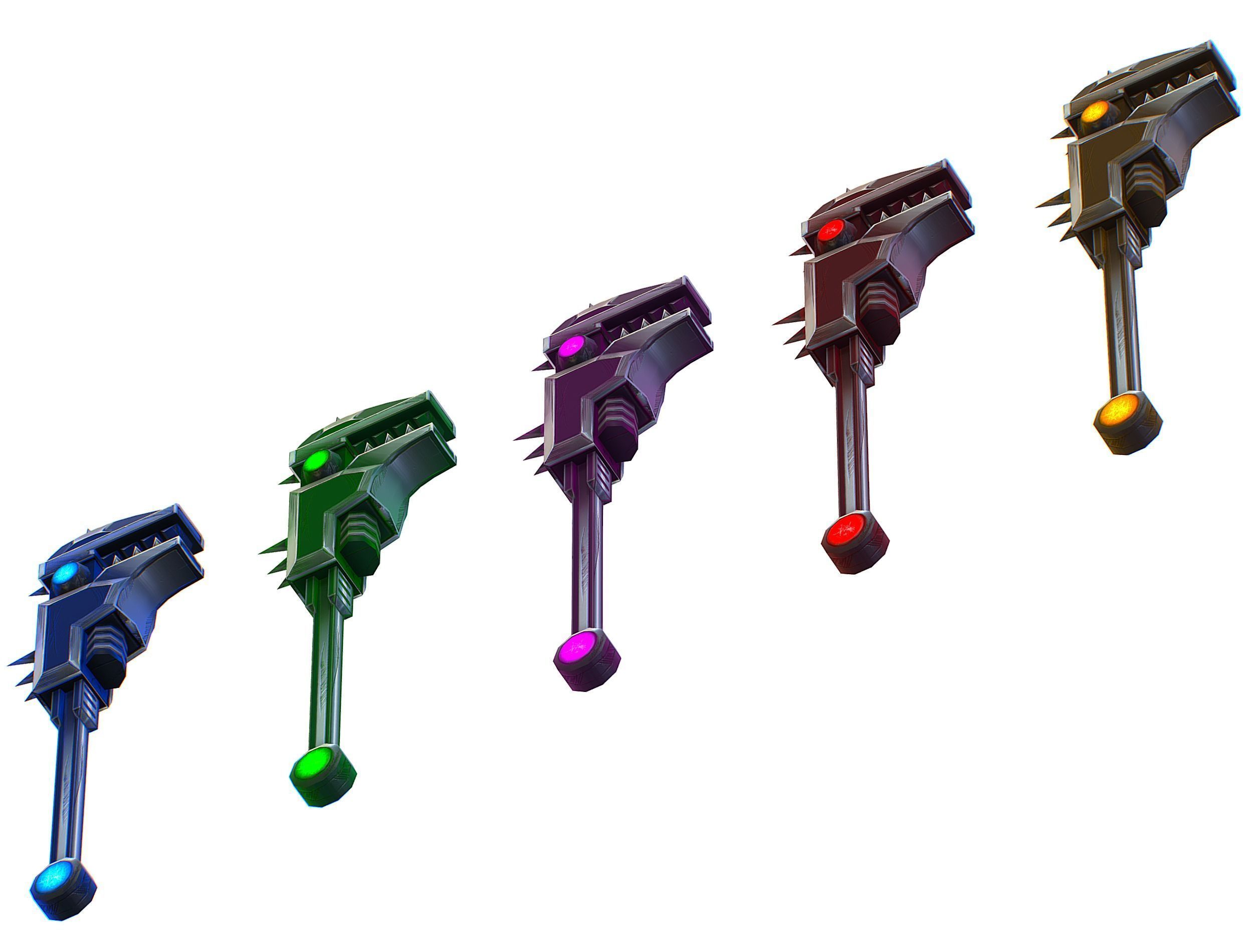 a set of cutting weapons Low-poly 3D model_13