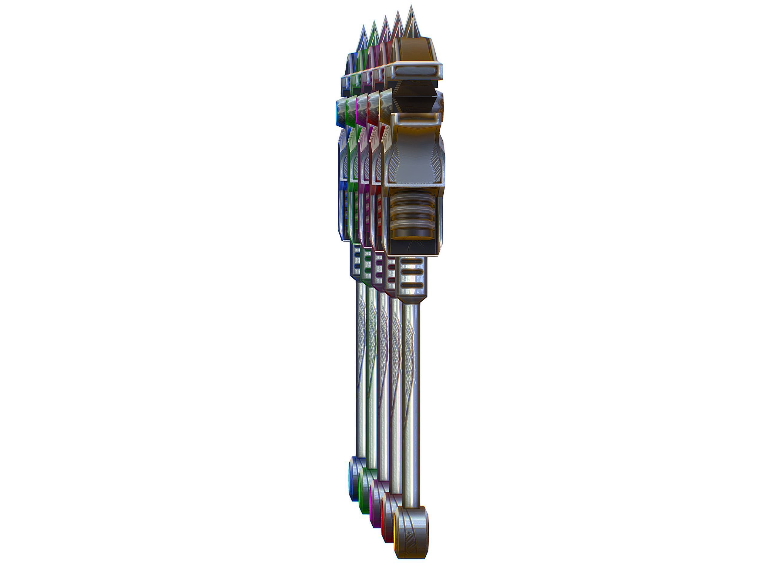a set of cutting weapons Low-poly 3D model_6
