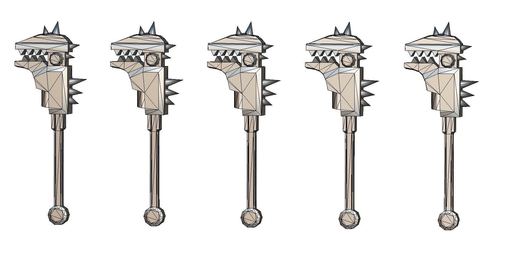 a set of cutting weapons Low-poly 3D model_24