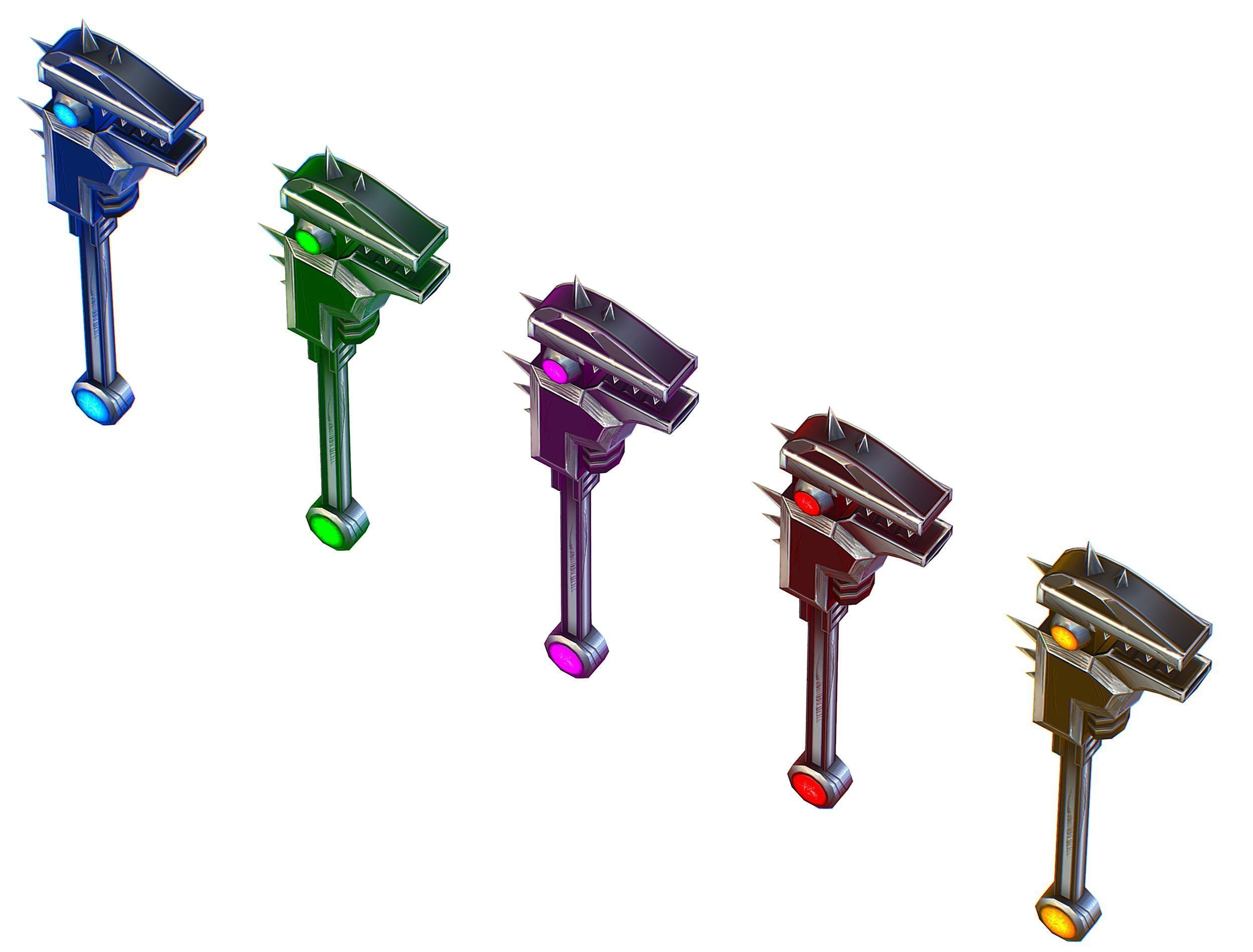 a set of cutting weapons Low-poly 3D model_12