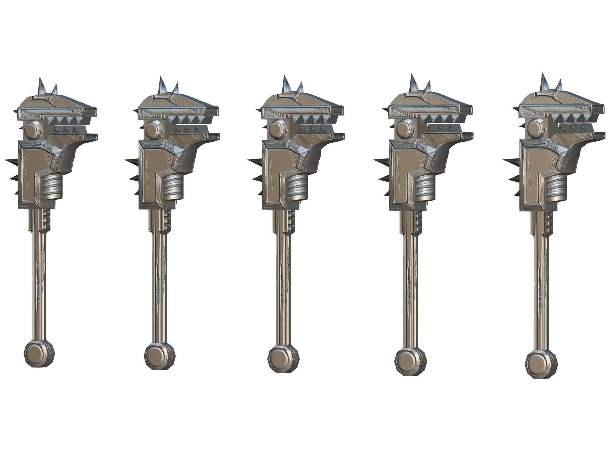 a set of cutting weapons Low-poly 3D model_21