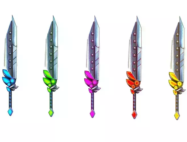 a set of cutting weapons