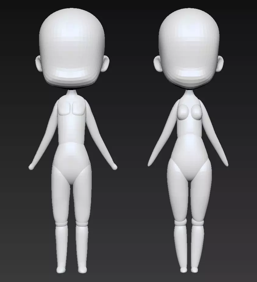 base mesh chibi Free 3D print model