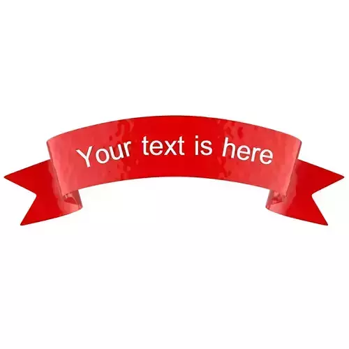 Ribbon Banner Curved Red 3D model