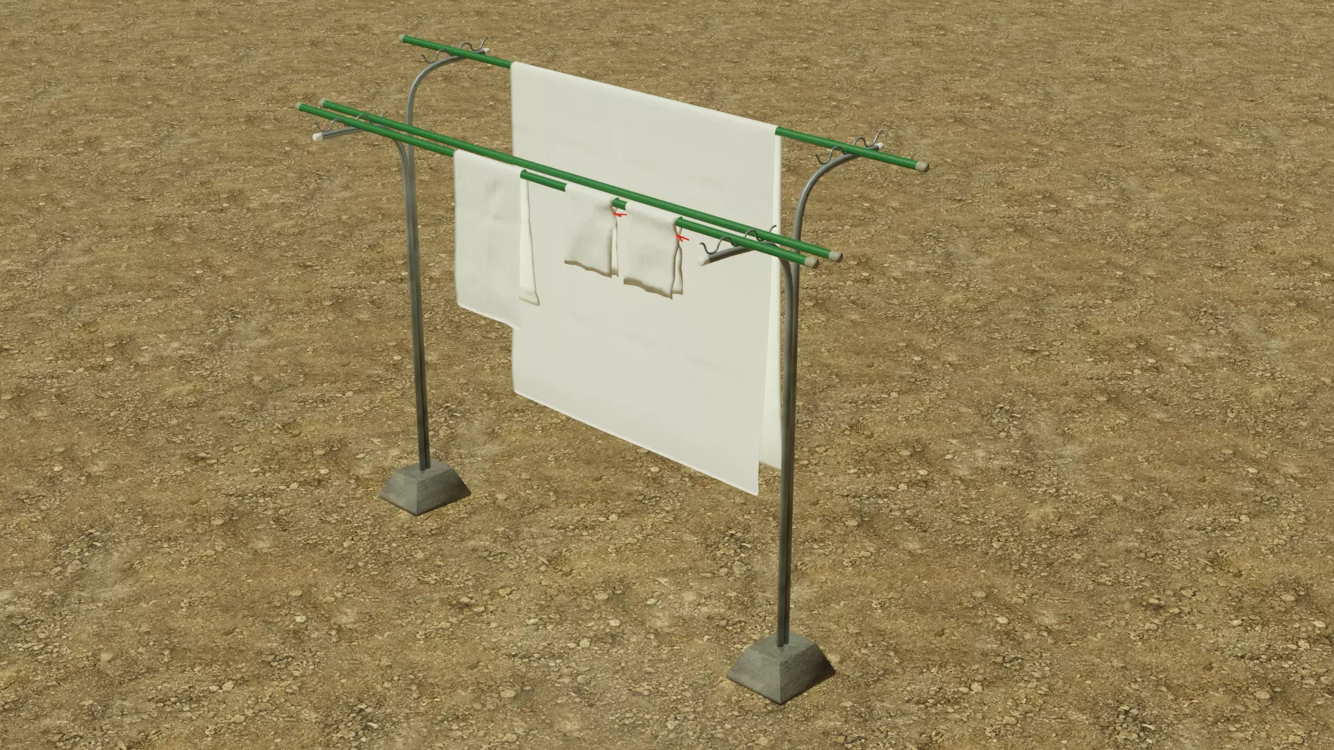 Japanese Drying Rack 3D model_0