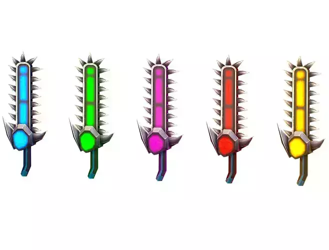 a set of cutting weapons