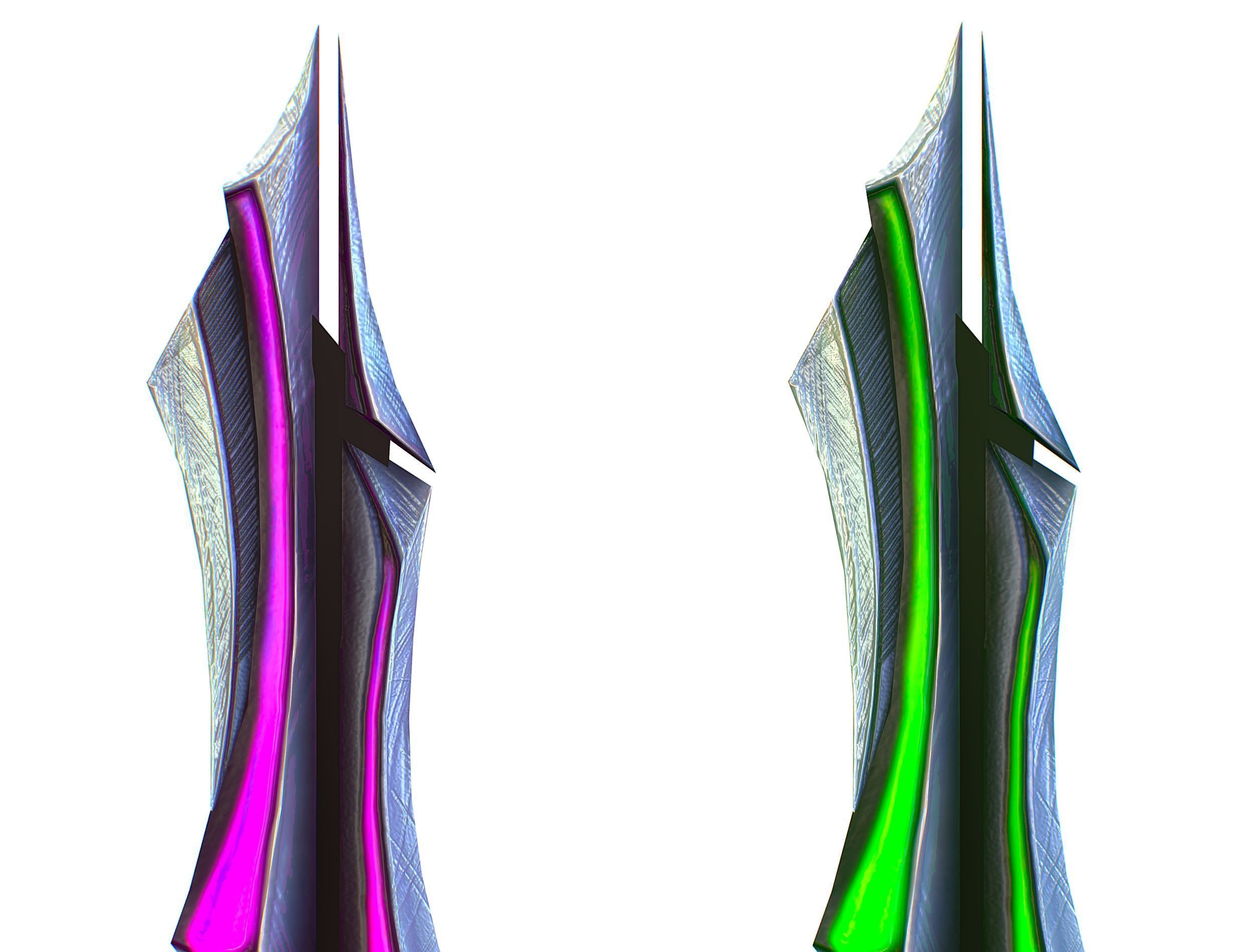 a set of cutting weapons Low-poly 3D model_14