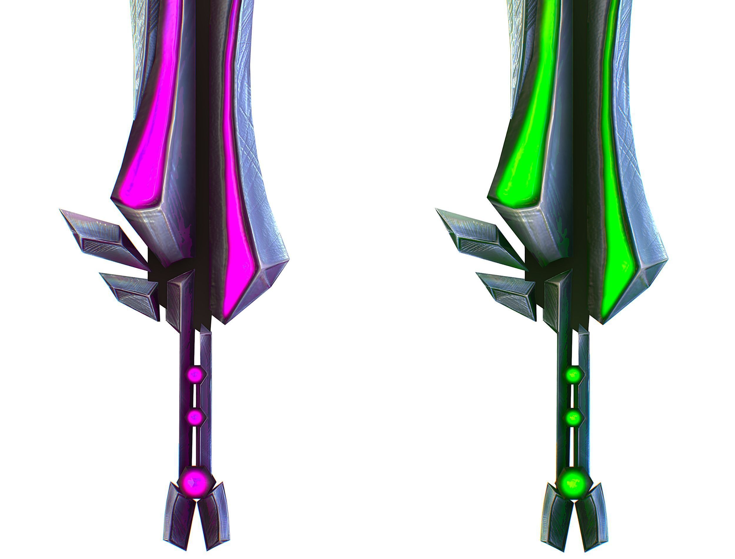 a set of cutting weapons Low-poly 3D model_15