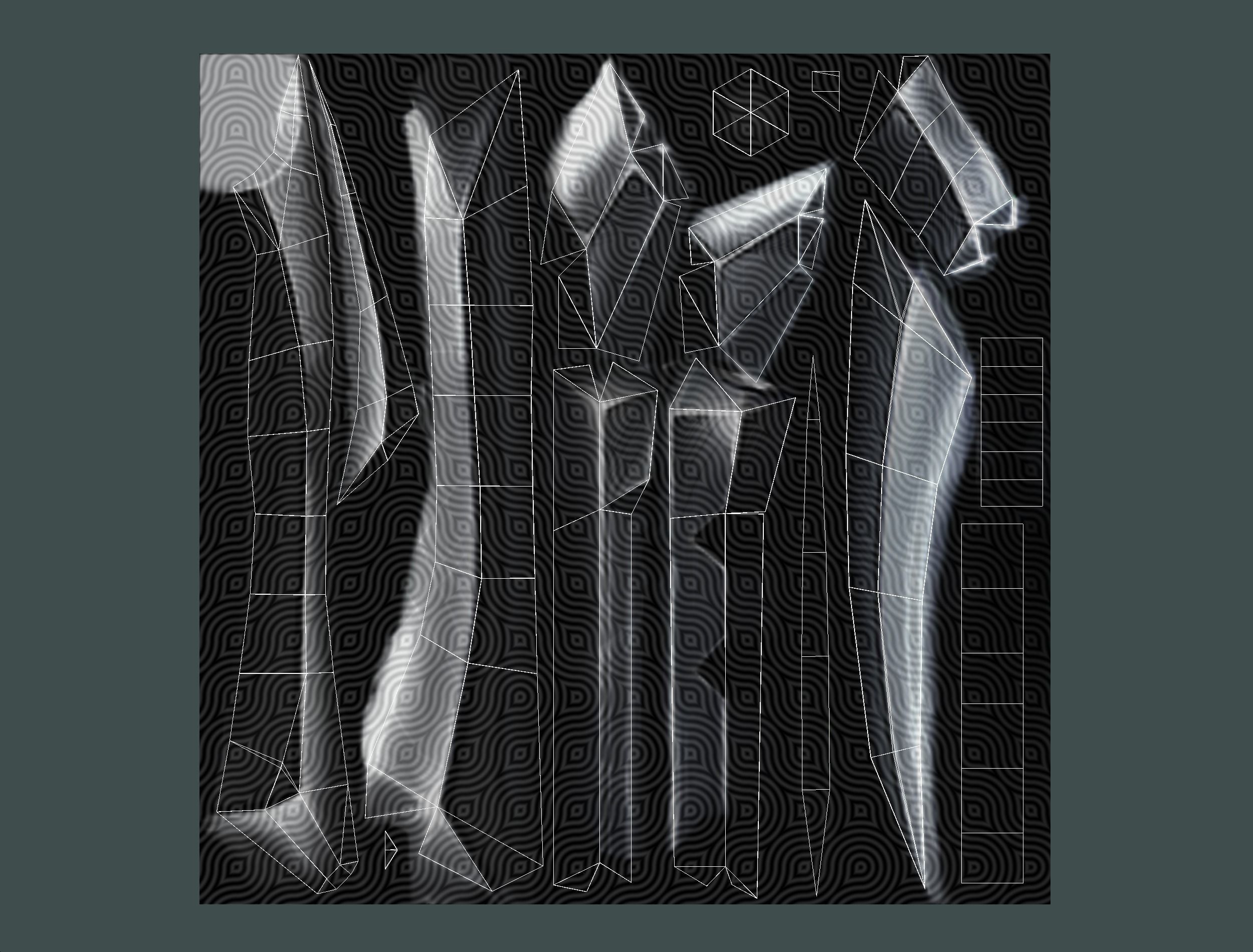 a set of cutting weapons Low-poly 3D model_23