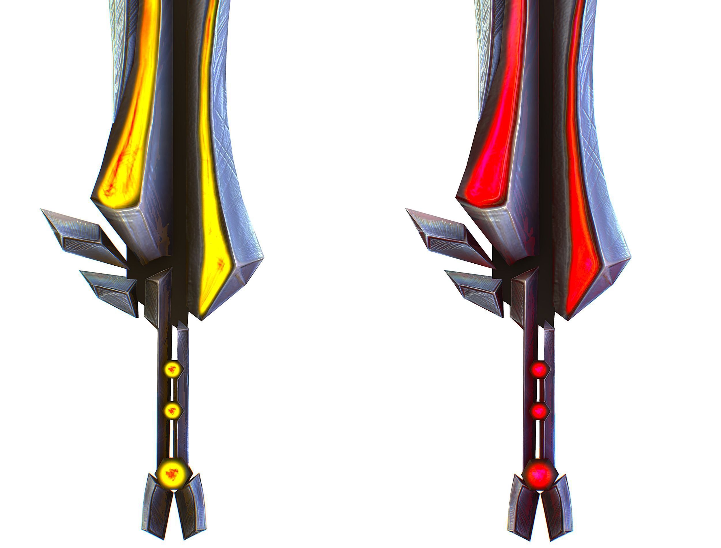 a set of cutting weapons Low-poly 3D model_13