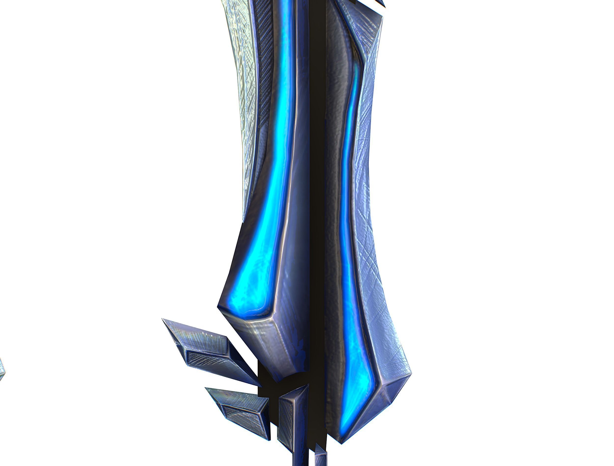 a set of cutting weapons Low-poly 3D model_17