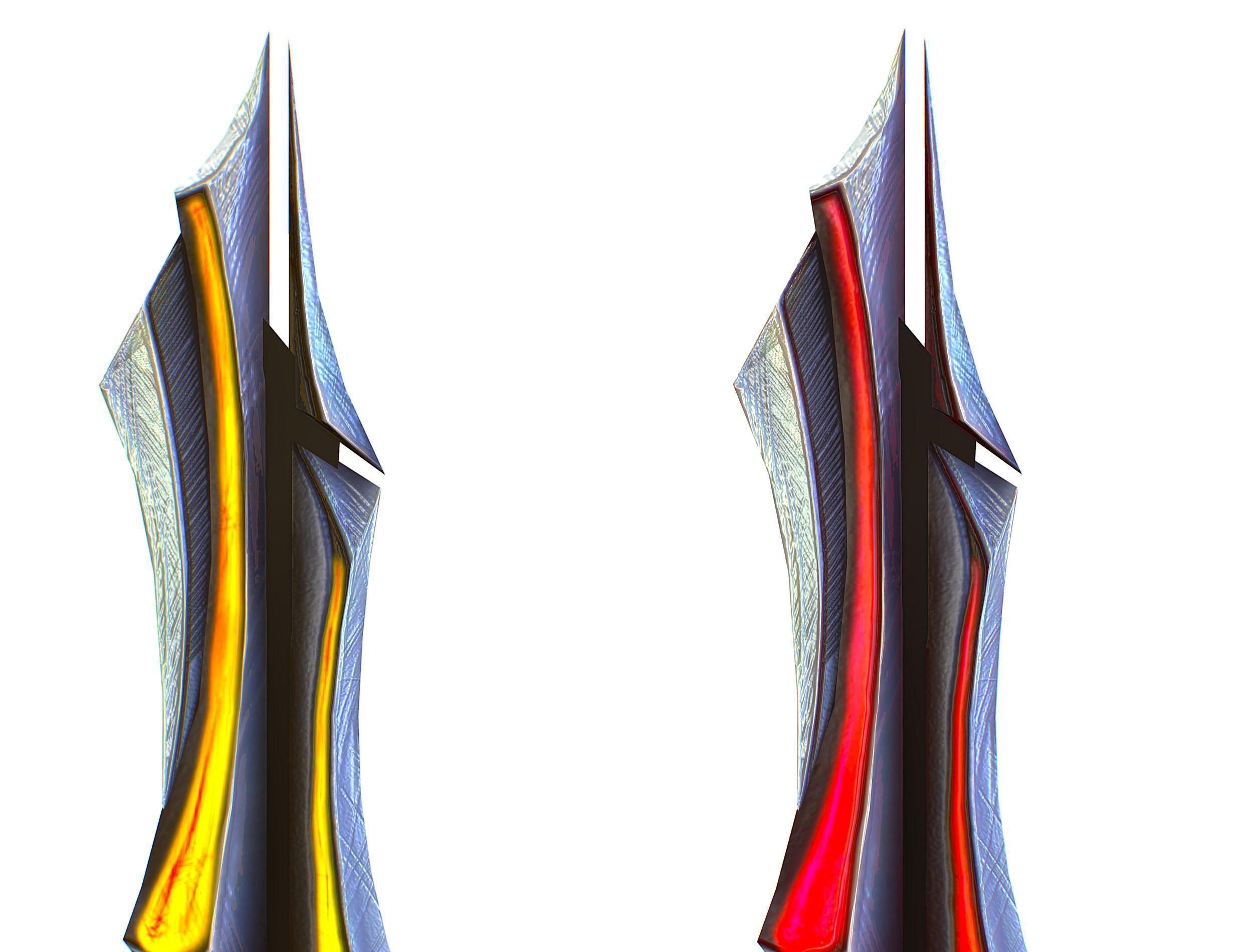 a set of cutting weapons Low-poly 3D model_12