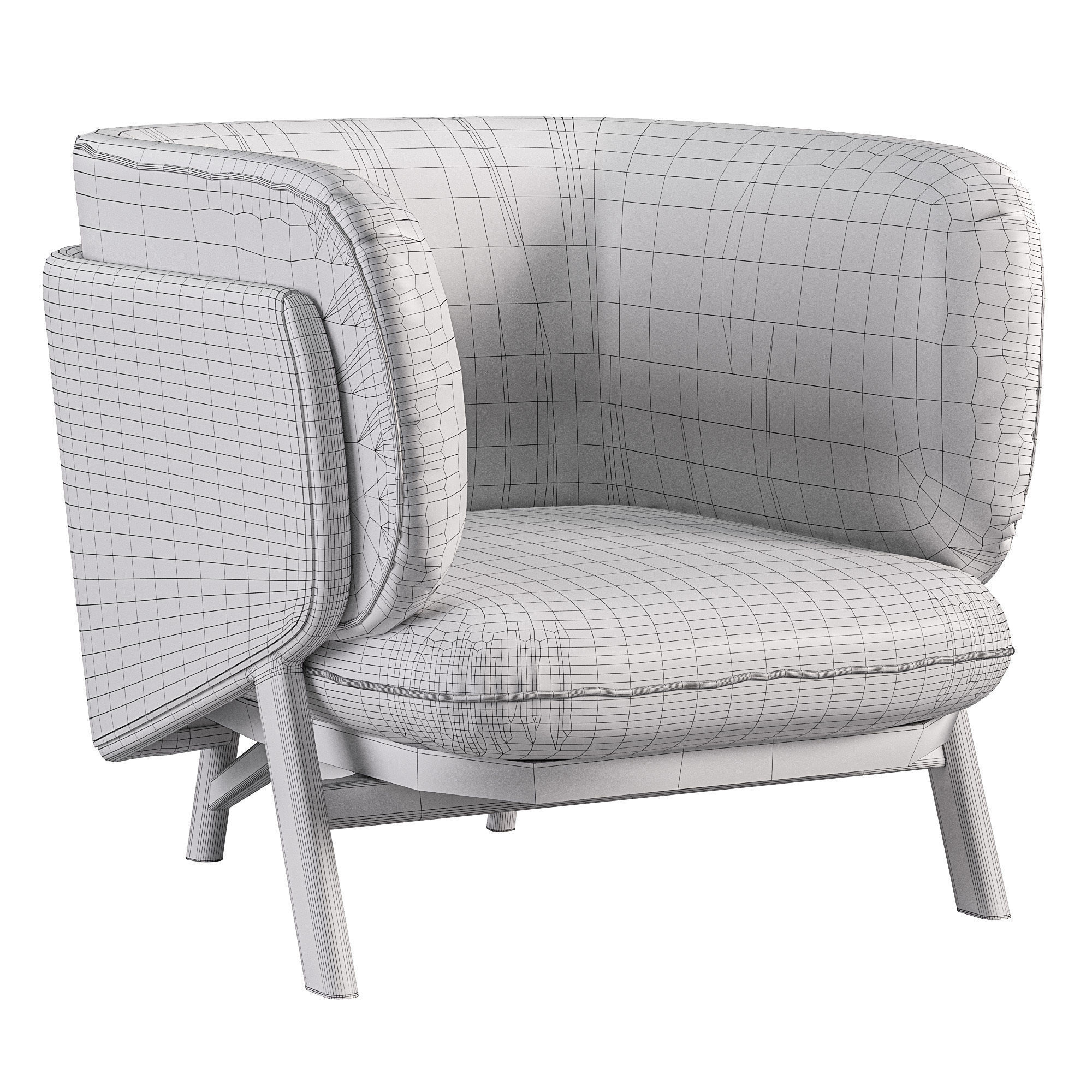 Nichetto 102s Stanley Armchair Low-poly 3D model_4