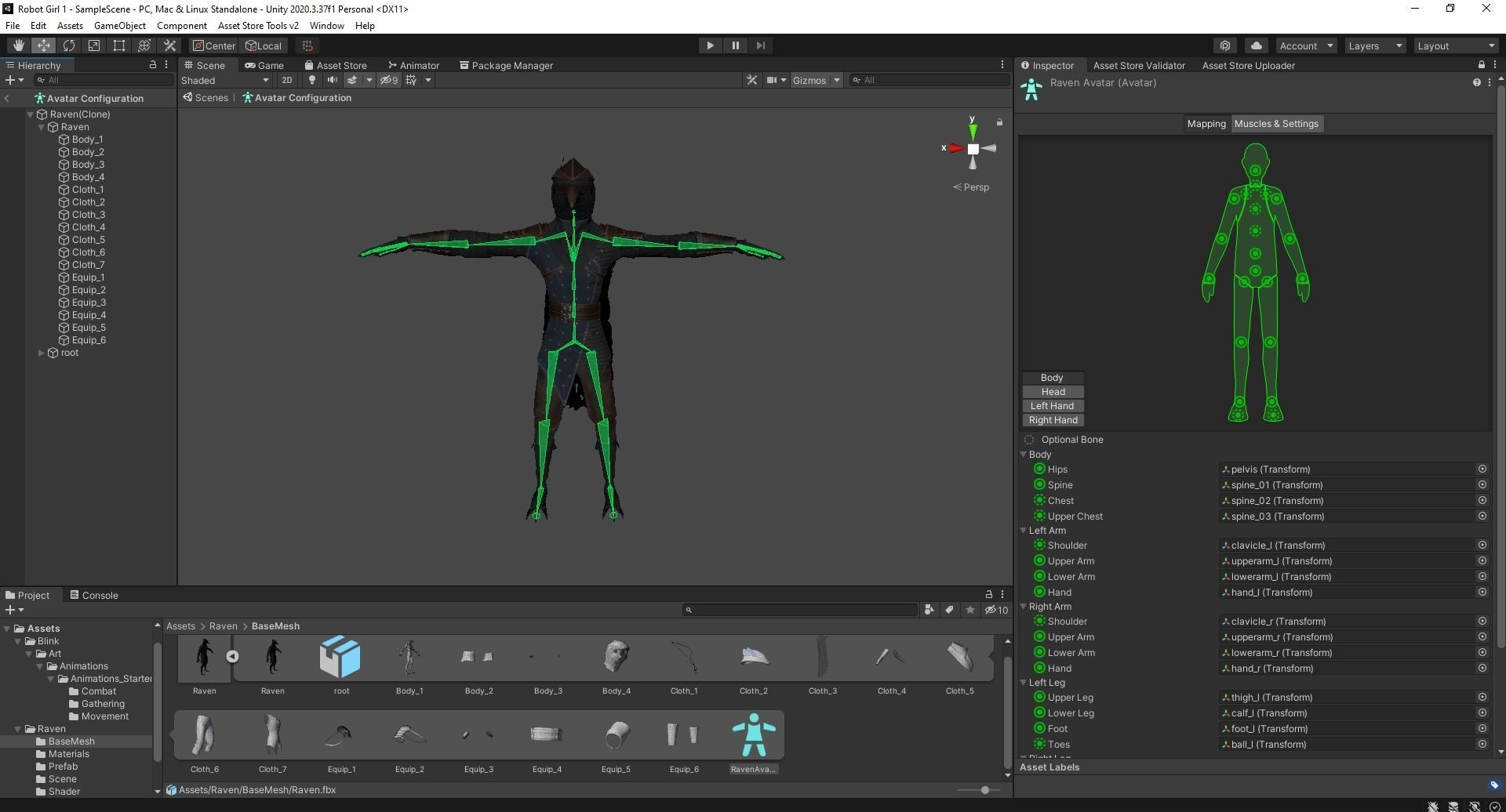 Raven - Modular Character Low-poly 3D model_12
