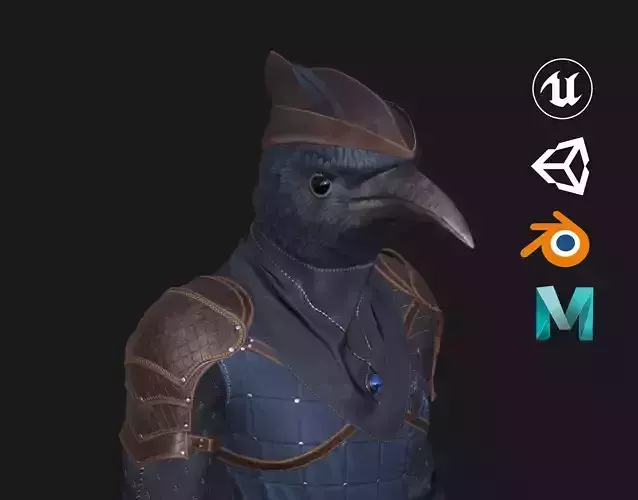 Raven - Modular Character Low-poly 3D model